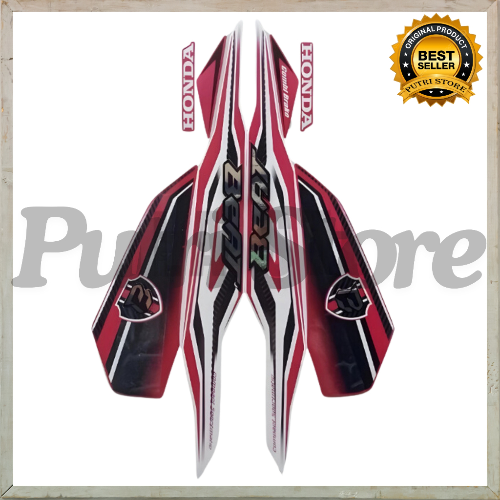 Sticker Striping Motor Honda Beat Iss 2019 Pink Hitam list body motor beat Iss 2019
