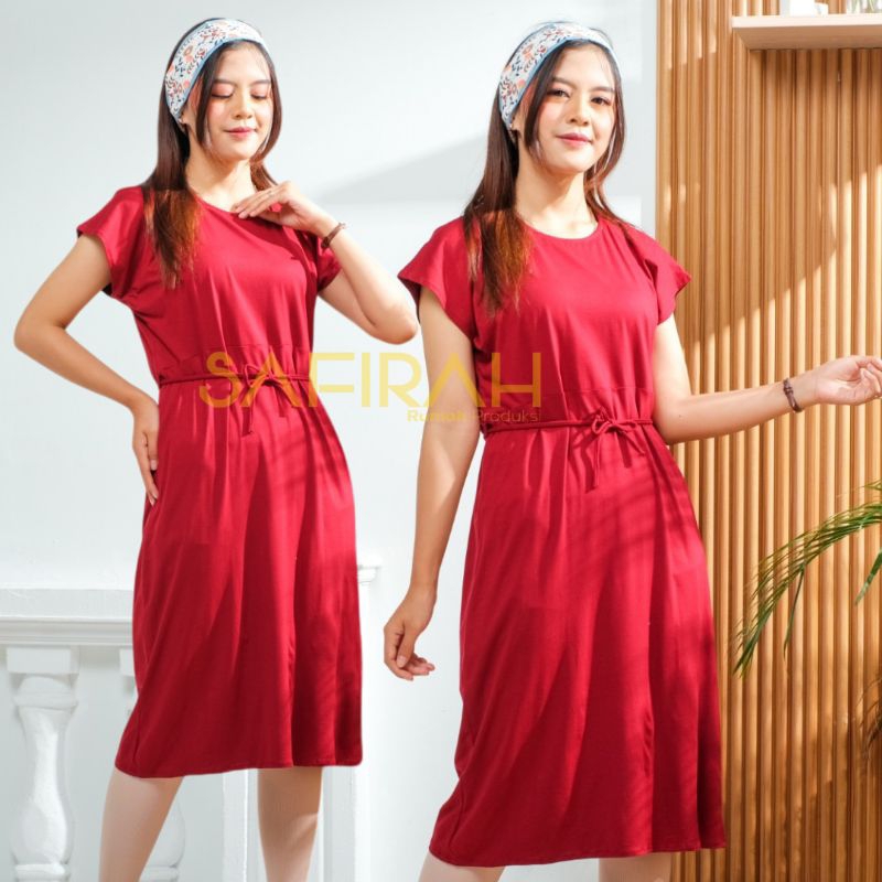 BASIC Dress Wanita Casual Midi Dress polos Mini Dress Swing Dress Spandek Rayon premium grade A DRES