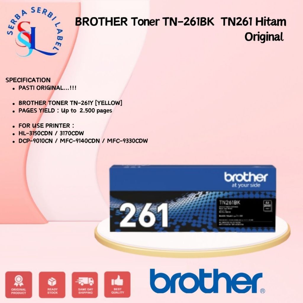 BROTHER Toner TN-261BK | TN261BK | TN261 BK Original Black