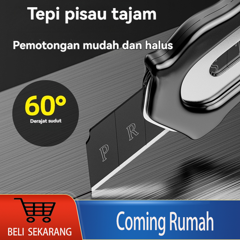

Pisau Cutter 18mm multifungsi Cutter pisau baja besar pisau set Cutter Pisau Pemotong Kertas