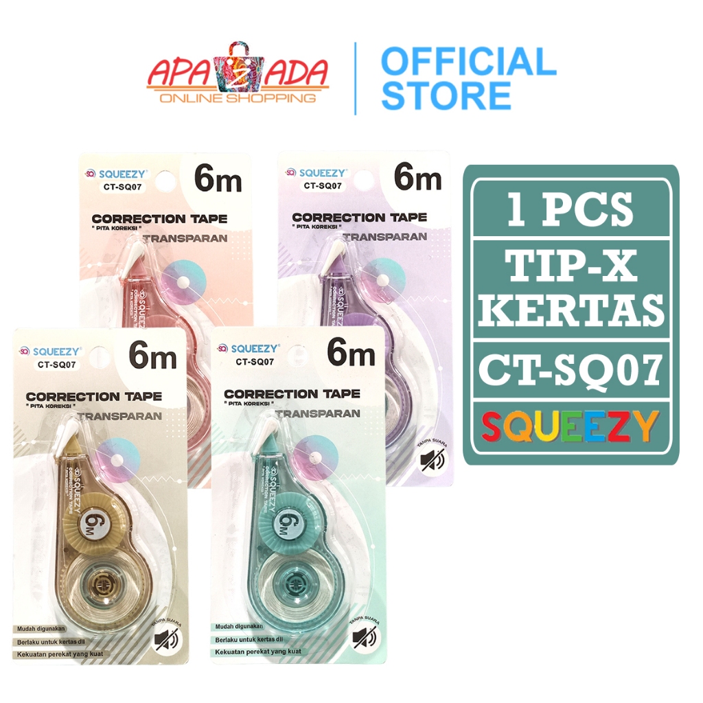 

Apazada - Correction Tape 6M / Tip Ex Kertas / Tip X Correction Pen CT-SQ07