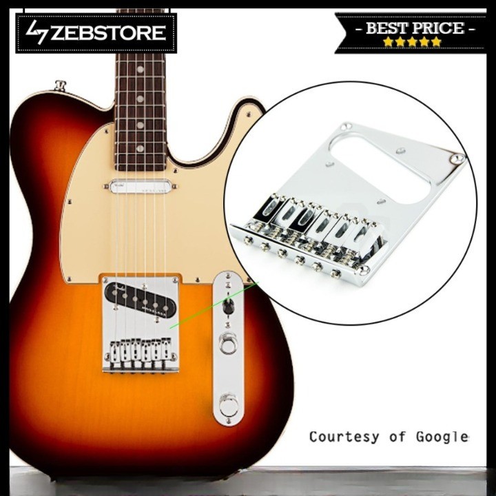 Bridge Gitar Elektrik Electric Telecaster 6 Saddle Chrome