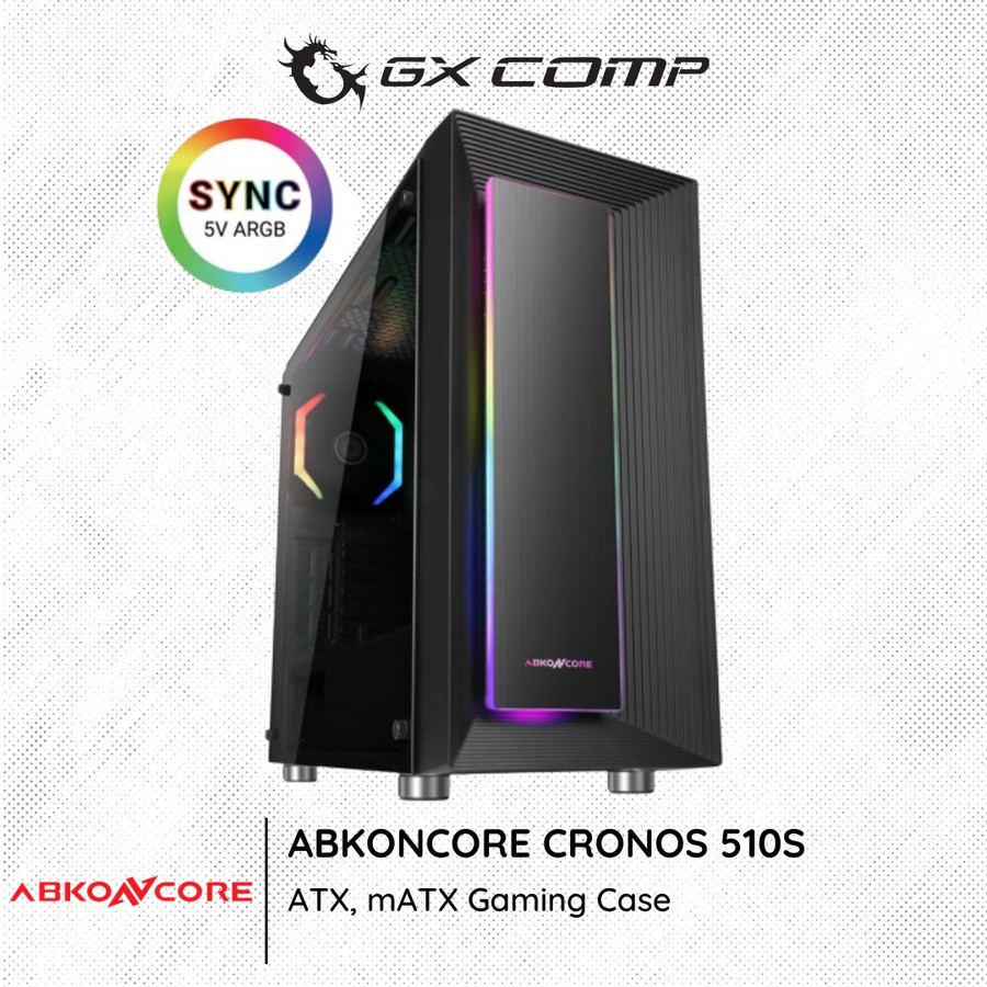 Casing ABKONCORE CRONOS 510S | ATX, mATX Gaming Case 1 Fan RGB
