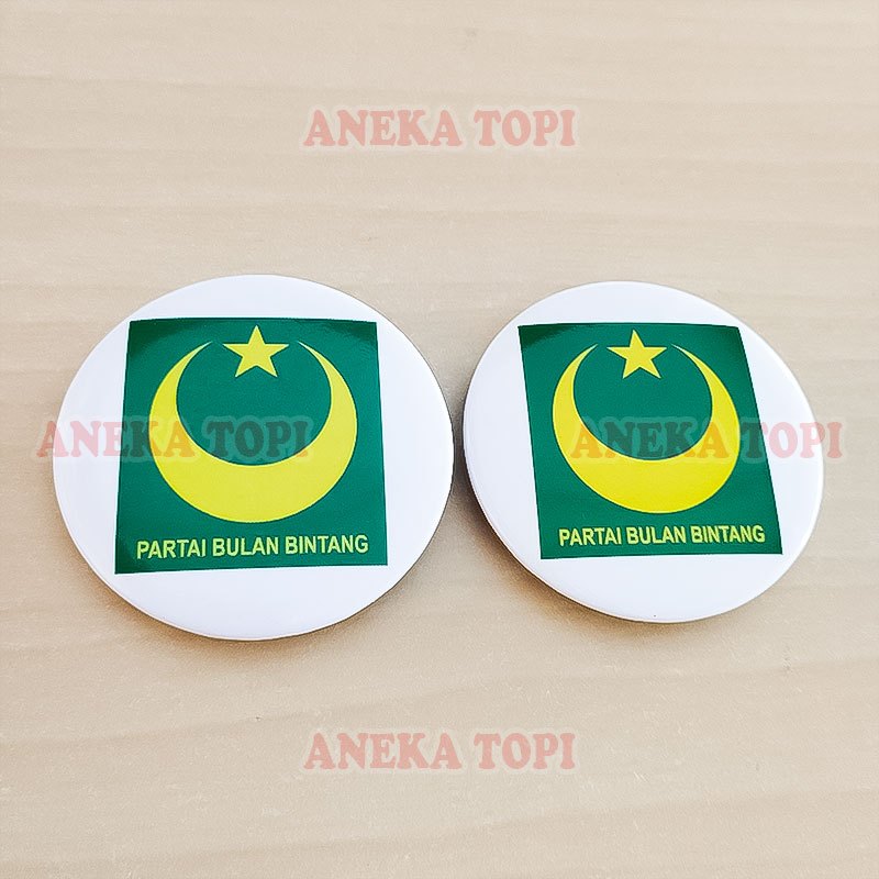 Pin Partai PBB Model Bulat Plastik Pin Bros Logo Partai PBB - Aneka Topi