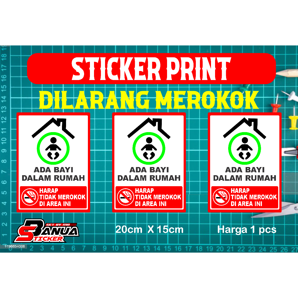 Stiker Print Dilarang merokok ada bayi dalam rumah