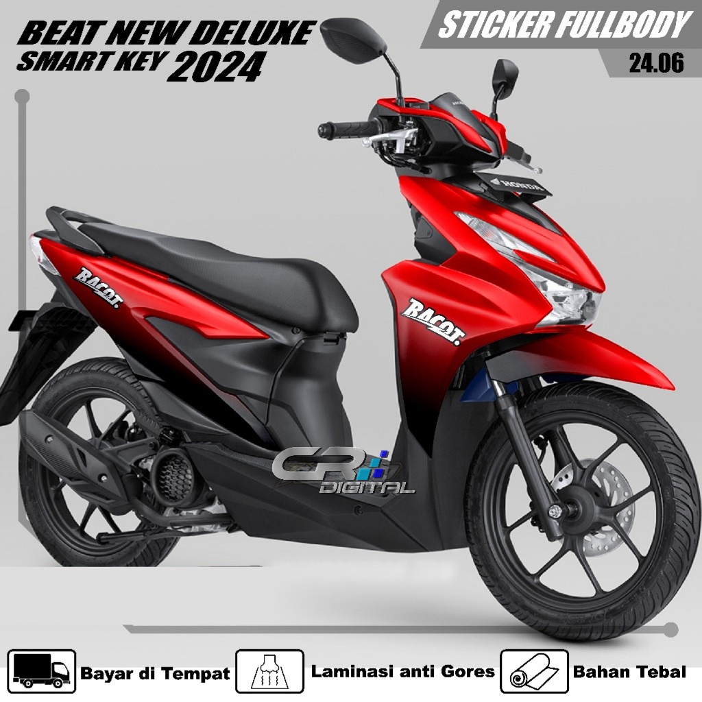 Decal Sticker Honda Beat New Deluxe Smart Key 2024 Sticker Beat Deluxe Beat Street Smart Key Bacott 