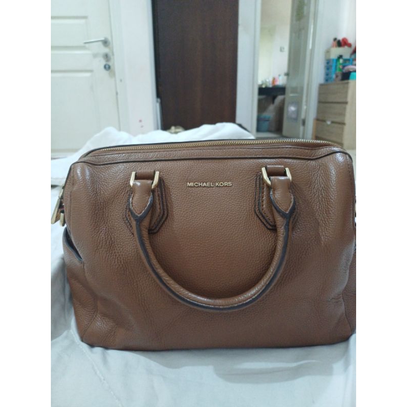 tas MK Michael Kors Duffle cokelat tan speedy
