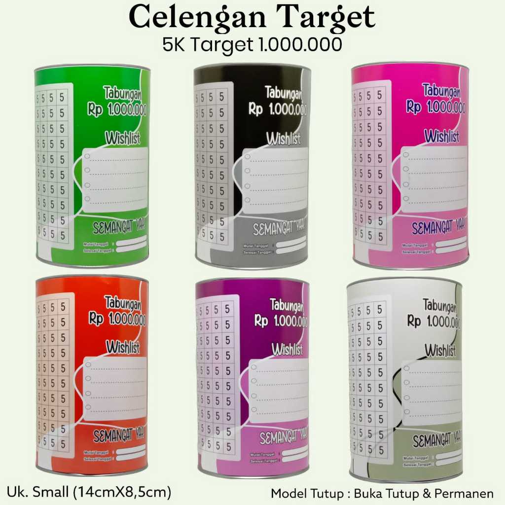 Celengan Target Viral Tabungan Target Souvenir Celengan 5Ribu Target 1 Juta Ukuran Small
