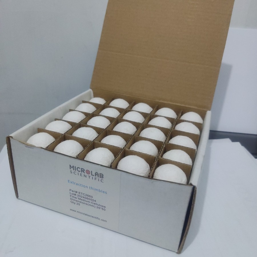 (ECERAN) Extraction Thimble 26 x 60mm, Cellulose / Ekstraksi Minyak