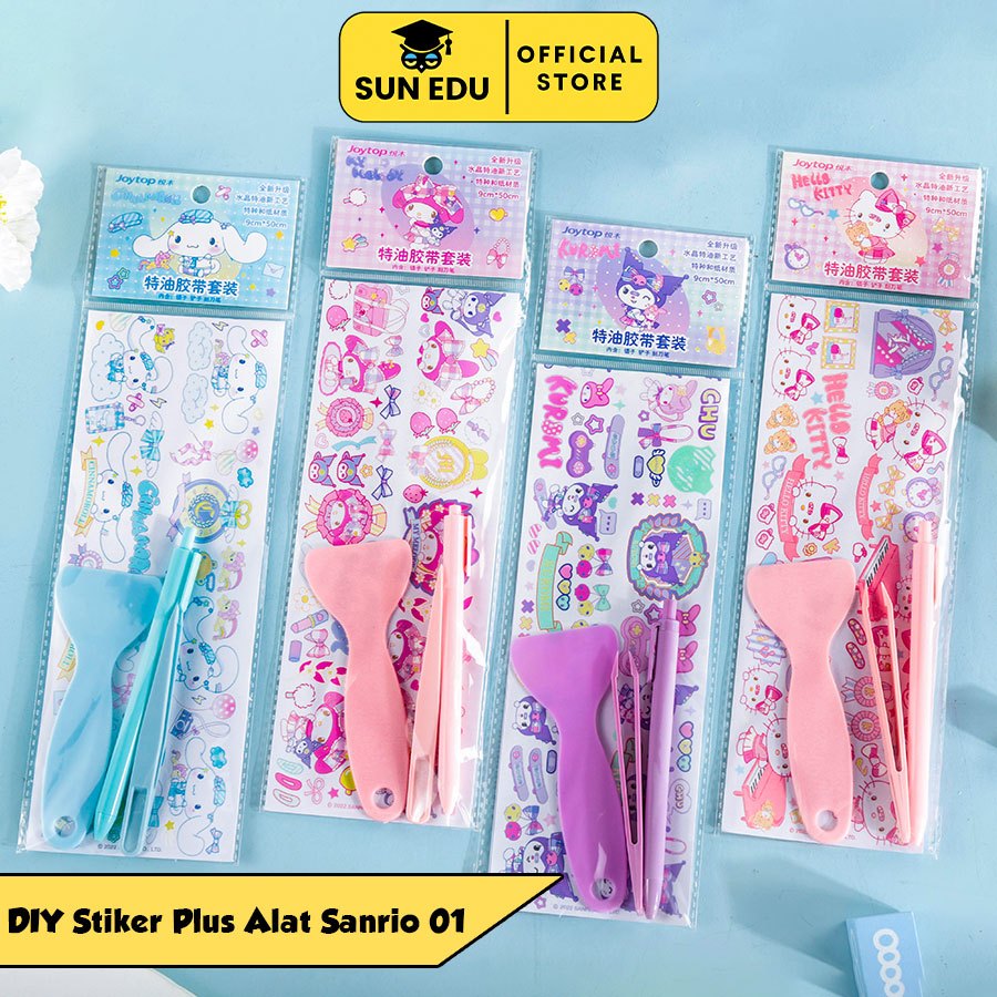 

4 in 1 Set Sticker Dekorasi Jurnal Lucu Karakter Cinnamoroll Kuromi My Melody