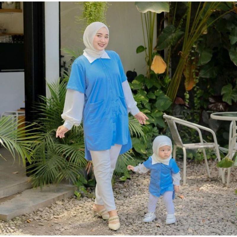 Zifya Couple Ibu Dan Anak Perempuan / Baju Couple Ibu Dan Anak / Tunik Couple Mom Dan Kids / Blouse 