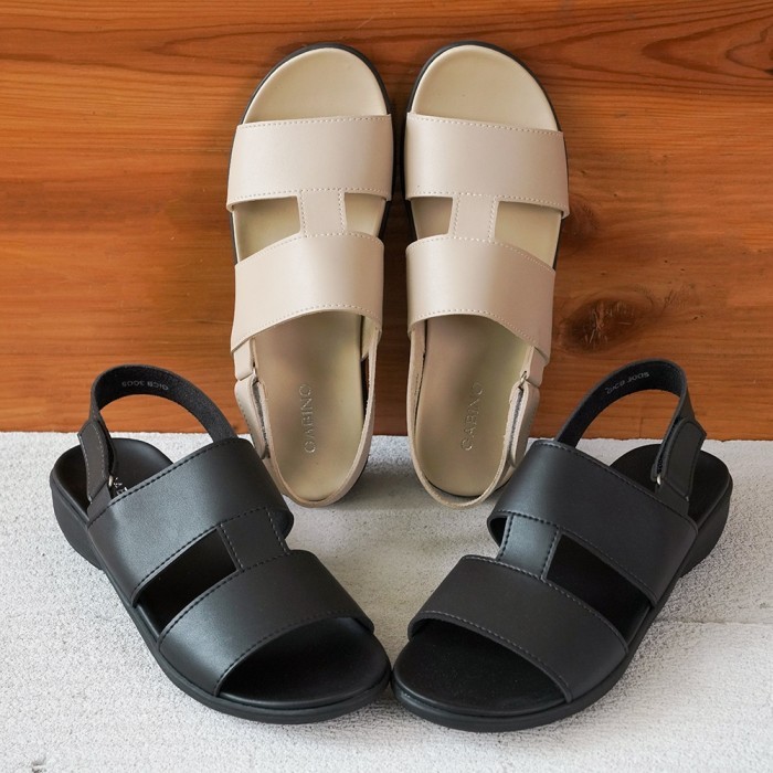 Gabino Sandal Wanita Wedges Slip On With Strap Casual