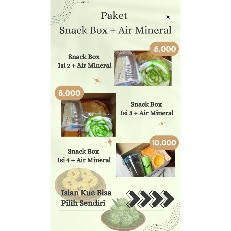 

SNACK BOX + AIR MINERAL / SNACK BOX JAJAN BASAH TERMURAHH BISA REQ ISIAN