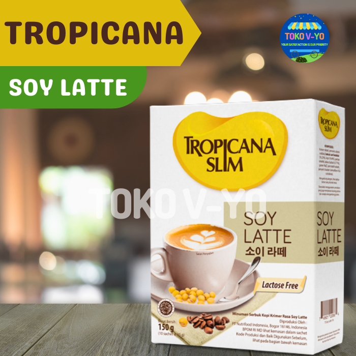 

Tropicana Slim Soy Latte Lactose Free - Kopi dengan Susu Kacang Kedelai | Kardus isi 10 bungkus