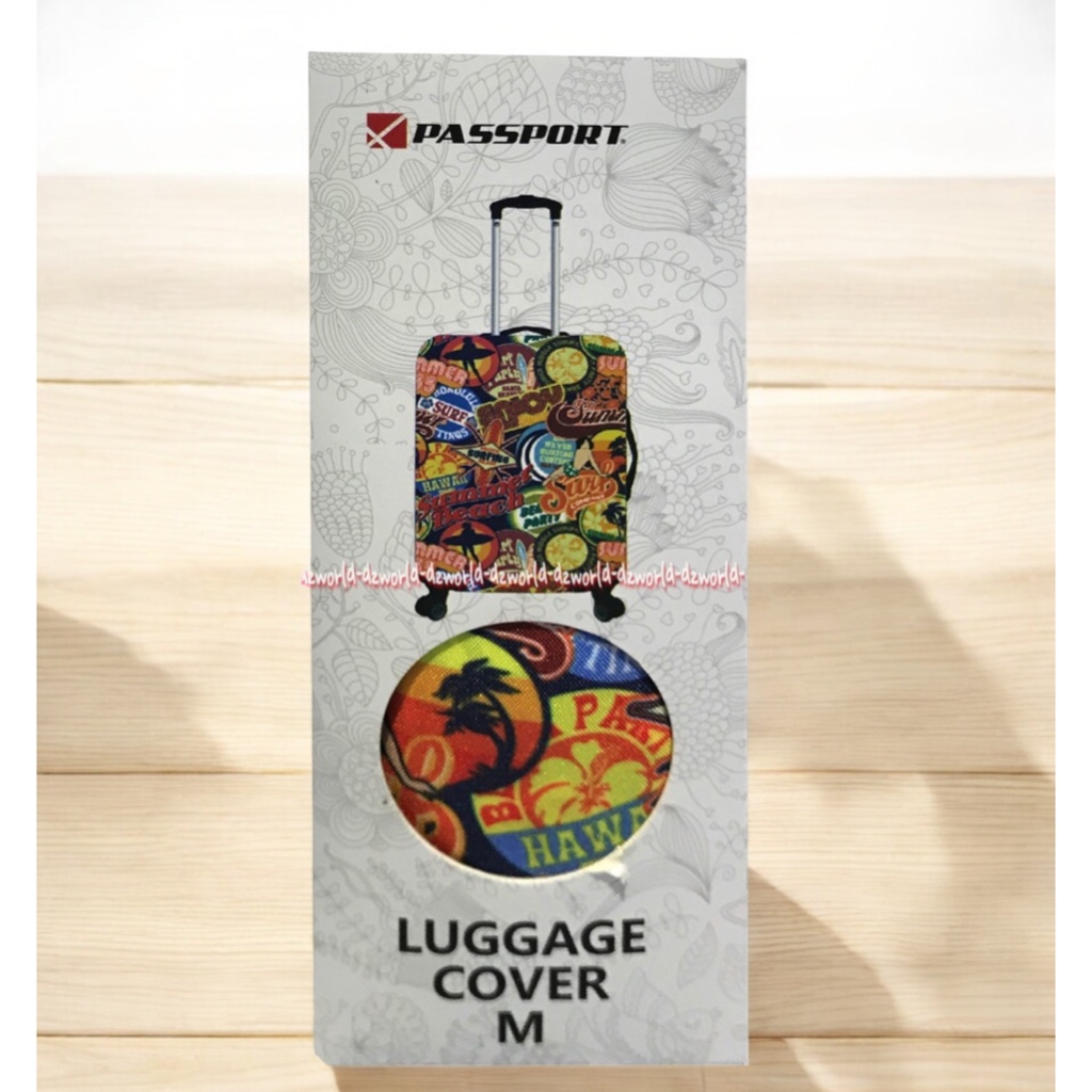 Passport Luggage Cover M Sarung Koper Motif Hawaii Size Medium Ukuran 22-26 Inch