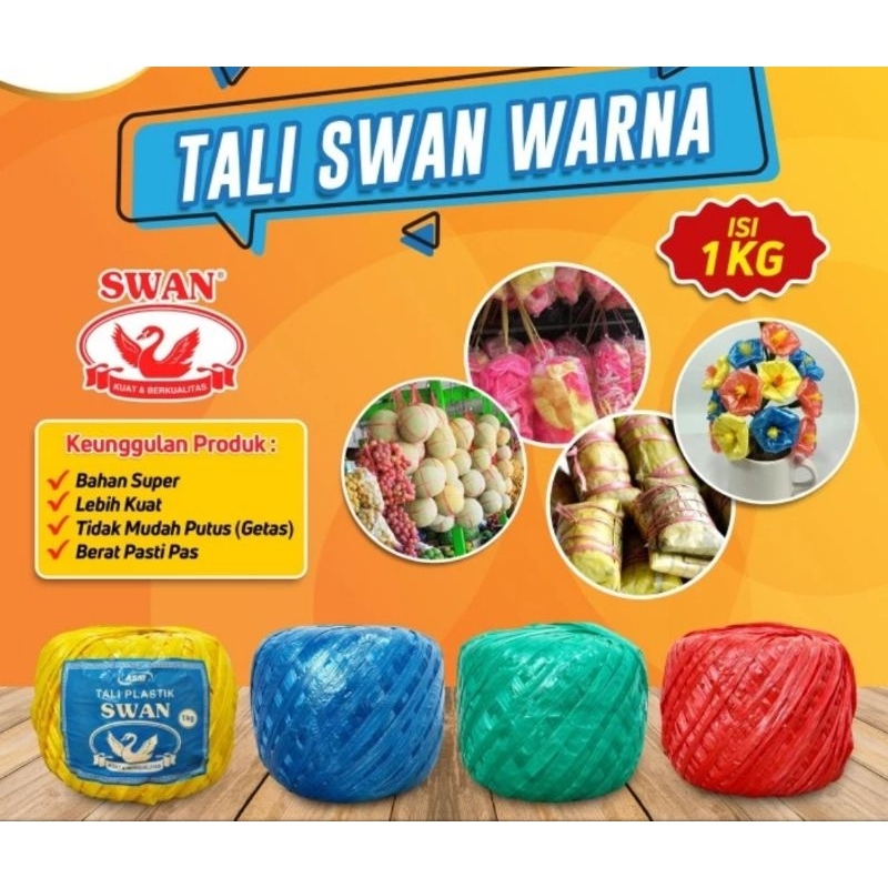

Tali Rafia Warna 1 Kg Swan SB , Tali Rapia Warna