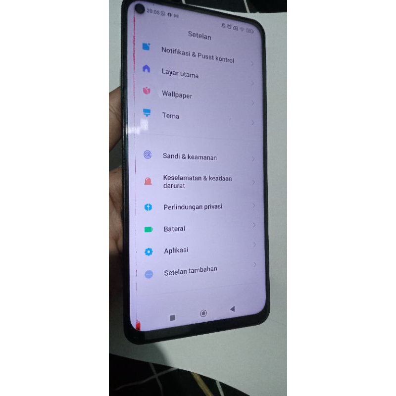 LCD ORIGINAL COPOTAN REDMI NOTE 9 (sentuh normal minus hanya seperti di foto)