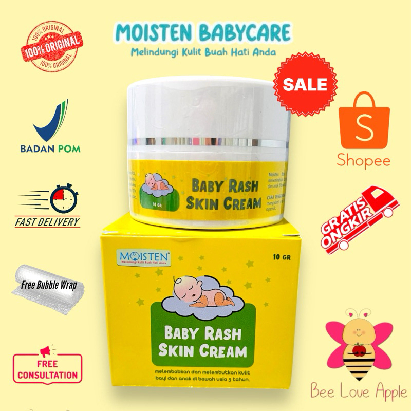 Moisten Baby Rash Skin Cream Original - Cream Anti Iritasi Kulit Bayi