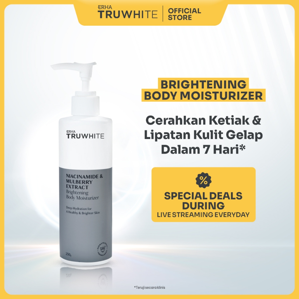 ERHA Truwhite Niacinamide & Mulberry Extract Brightening Body Moisturizer 250g - Lotion Pencerah & P