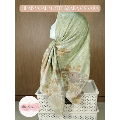 HIJAB VOAL AZARA OSKARA MOTIF BUNGA | Hijab Motif | Hijab Azara Oskara | Hijab Motif Floral | Hijiab