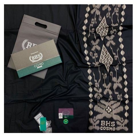 Sarung BHS Cosmo Silver Hitam Polos | Sarung BHS Murah Grosir
