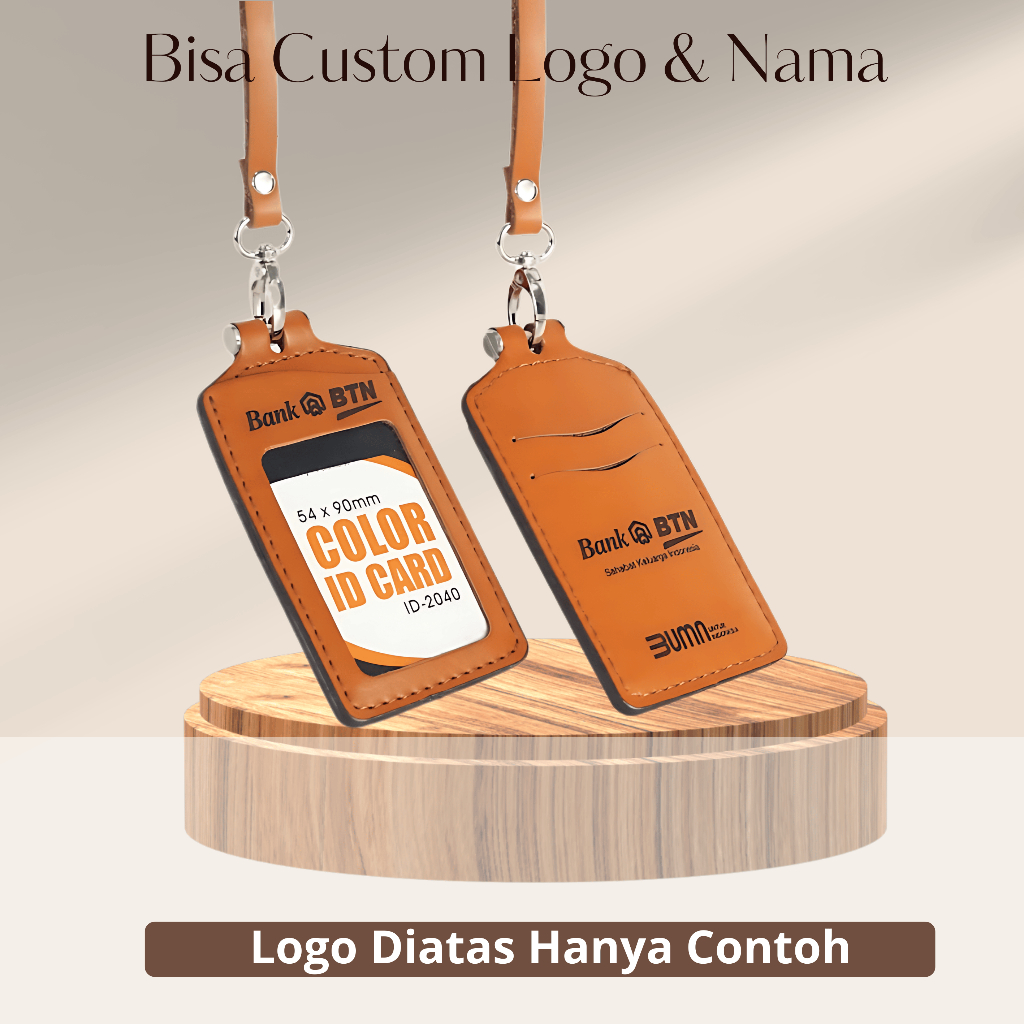 

Id Card Holder Nametag Idcard Kulit Custom Logo & Nama