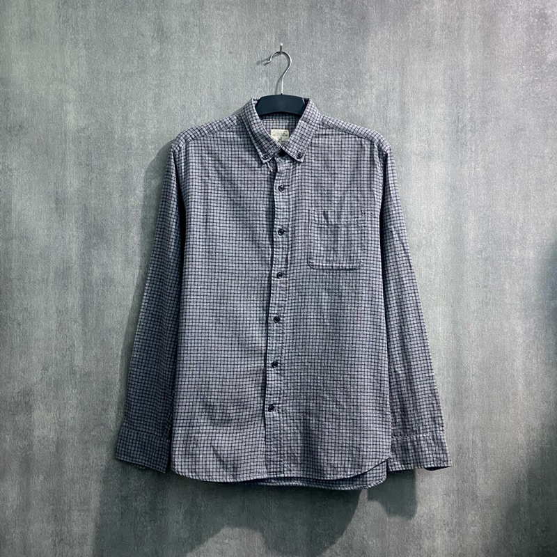 Flannel Shirt GIORDANO / Flannel Pria Lengan Panjang / Size L fit M