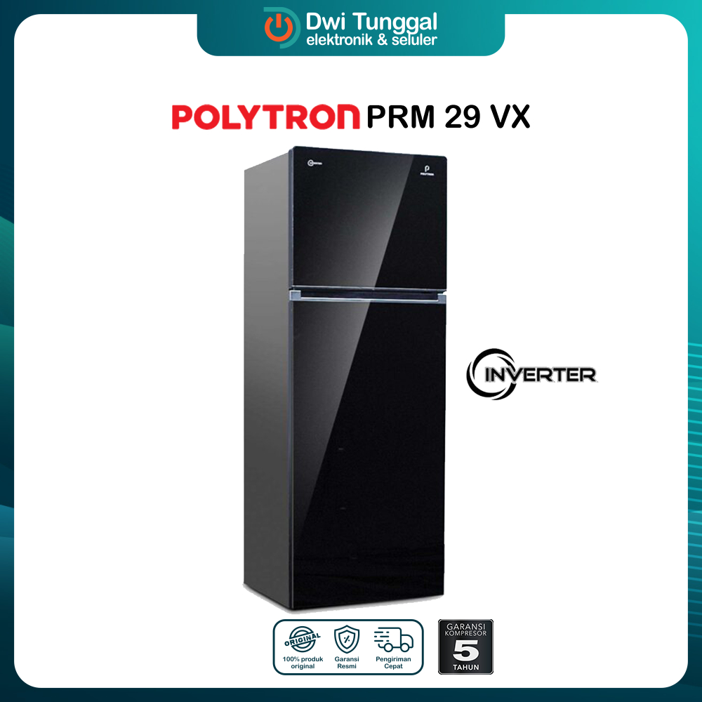 Polytron PRW 29VX - Kulkas 2 Pintu Belleza Jumbo Inverter 260 Liter Inverter