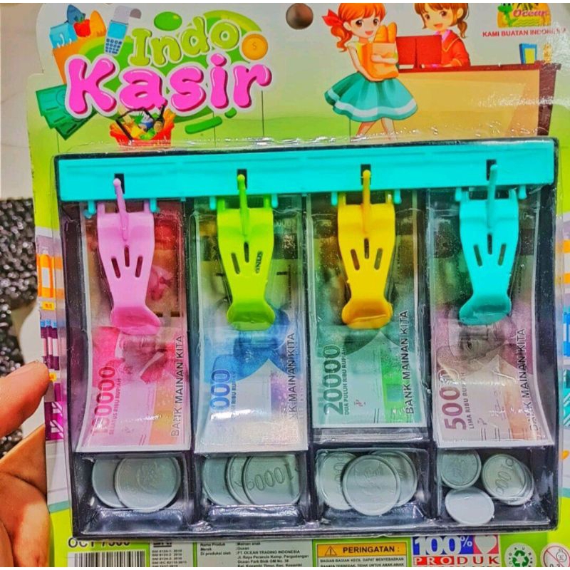 mainan indokasir murah / mainan kasir uang kertas logam koin/mainan indokasir uang