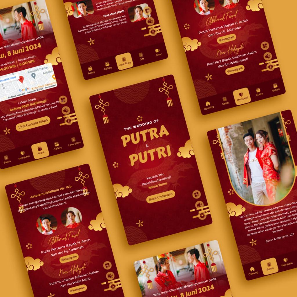 UNDANGAN DIGITAL WEBSITE INVITATION - WEDDING - TEMA CHINESE WEDDING