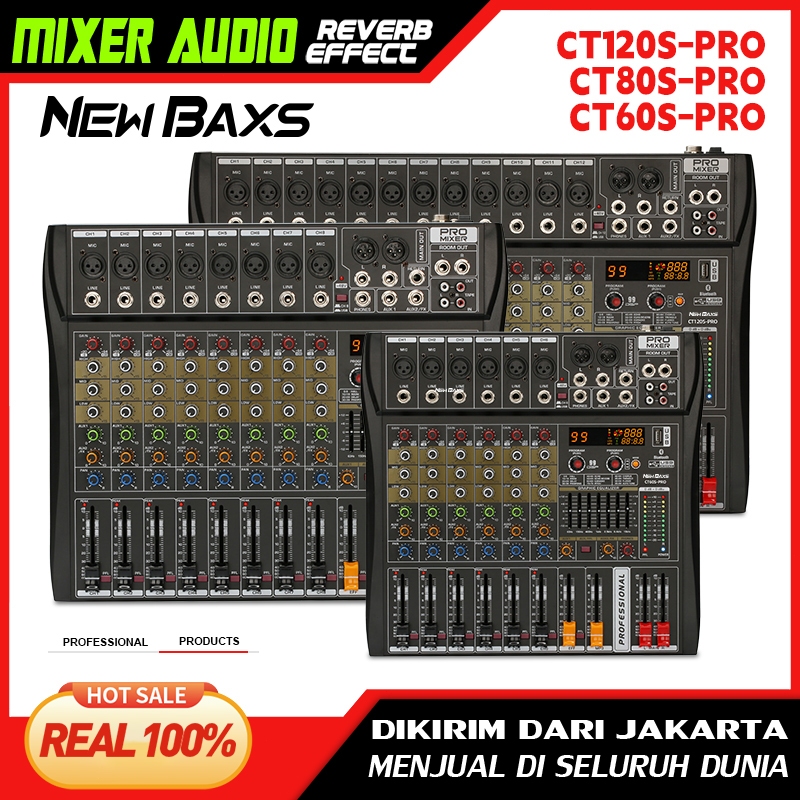 NEW BAXS Mixer Audio Profesional CT60S-PRO/CT80S-PRO/CT120S-PRO 6/8/12saluran DSP99 bawaan equalizer