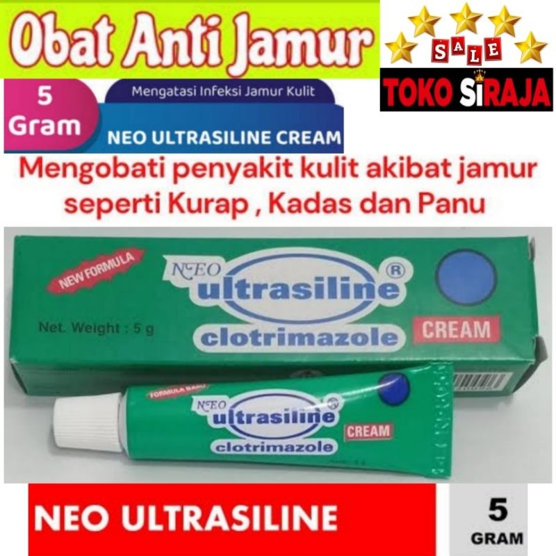 NEO ULTRASILINE CLOTRIMAZOLE CREAM 5 GRAM / OBAT PANU / KURAP GATAL SELANGKANGAN JAMUR KULIT