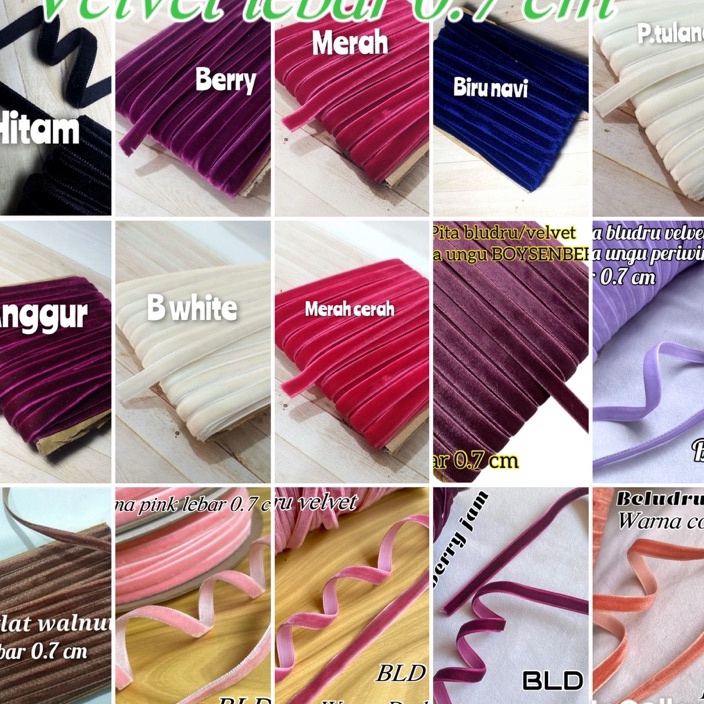 

DISKON per rol 15 meter pita bludru lebar 7 cm