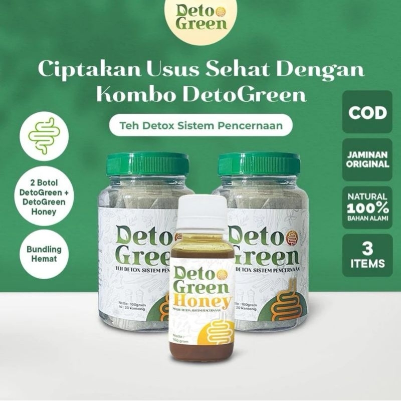 

Deto Green Bundling, teh herbal. membantu membersihkan usus kotor, herbal tea
