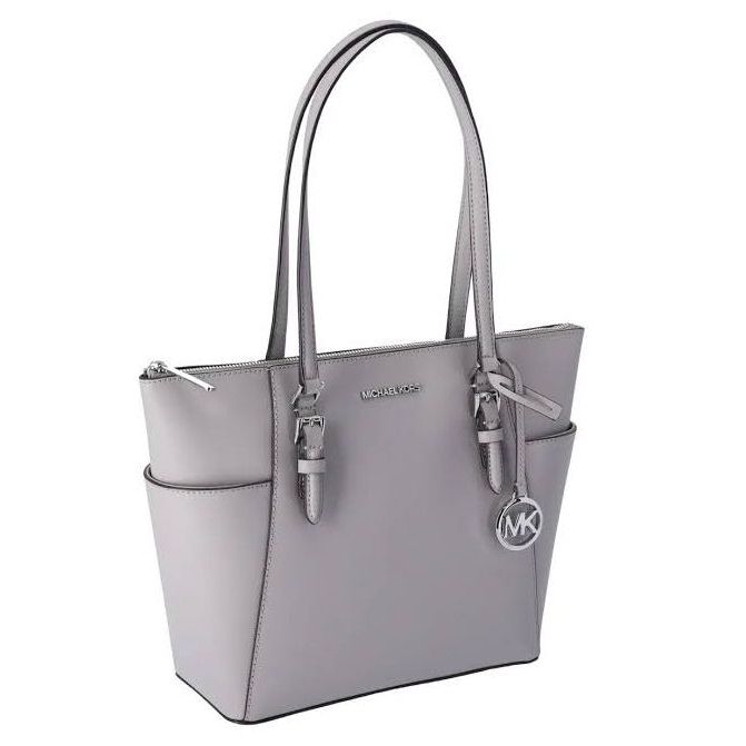 Michael kors charlotte large zip tote grey