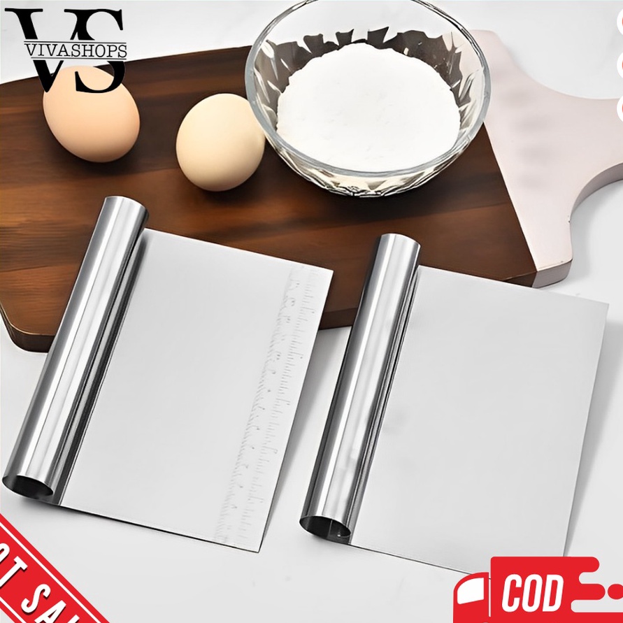 PRODUK TERBARU SCRAPER STAINLESS FONDANT SCRAP KUE PIZZA CHEF CUTTER PISAU BAKERY CAKE SPATULA SCRAP