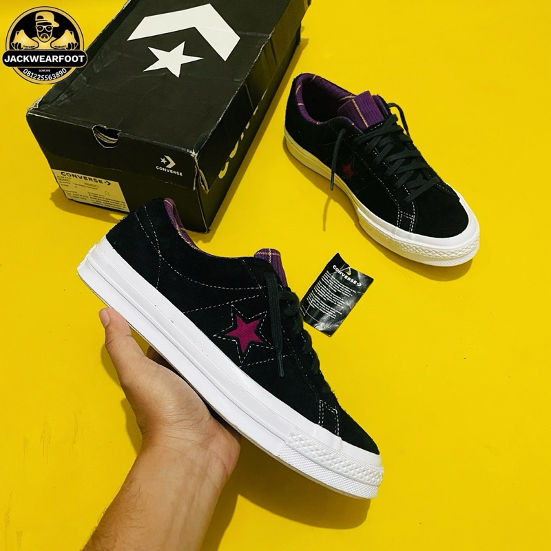 CONVERSE ONE STAR SUEDE SEASONAL BLACK/PURPLE 100% ORIGINAL