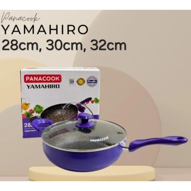 Wok pan wajan Panacook 32 30 28 / penggorengan Marble Yamahiro Panacook / panci panacok