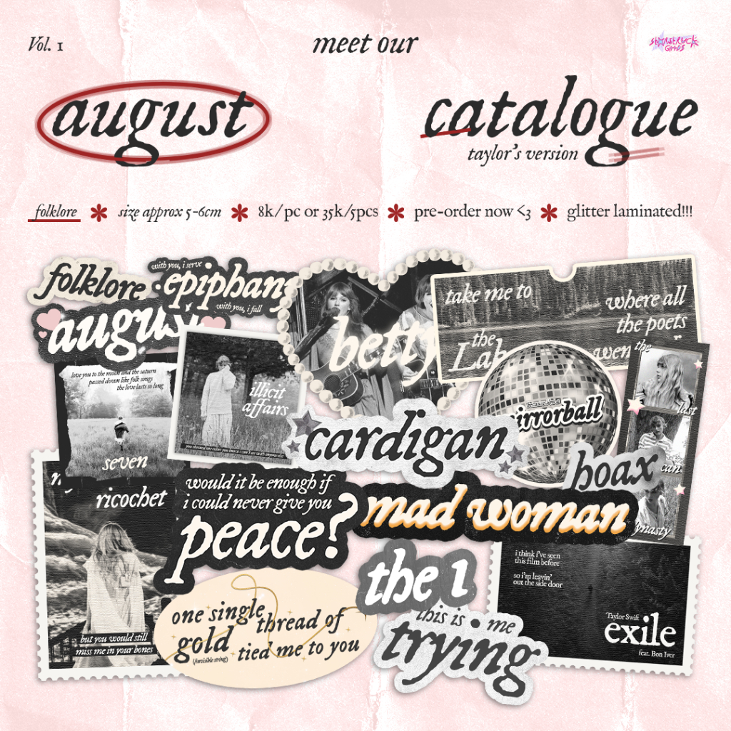 

[MIN Buy 3pcs] folklore - Taylor Swift Stickers