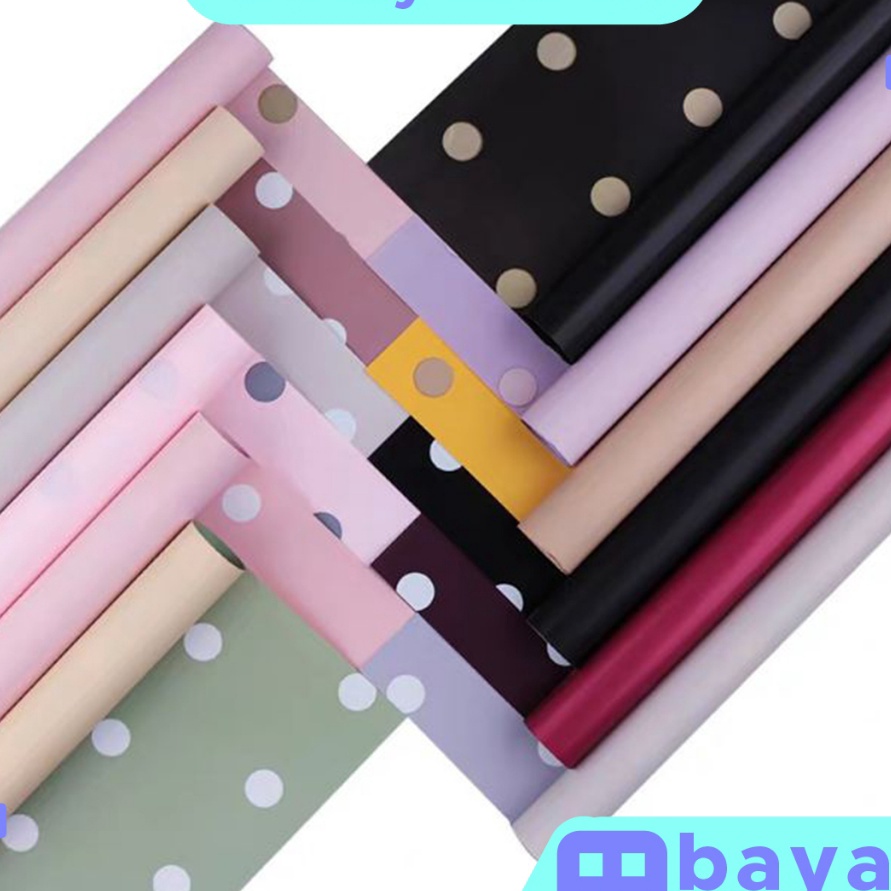 

PRODUCT TERPOPULER 2 LEMBAR Flower Wrapping Polkadot Cellophane Kertas Buket Bunga KB11