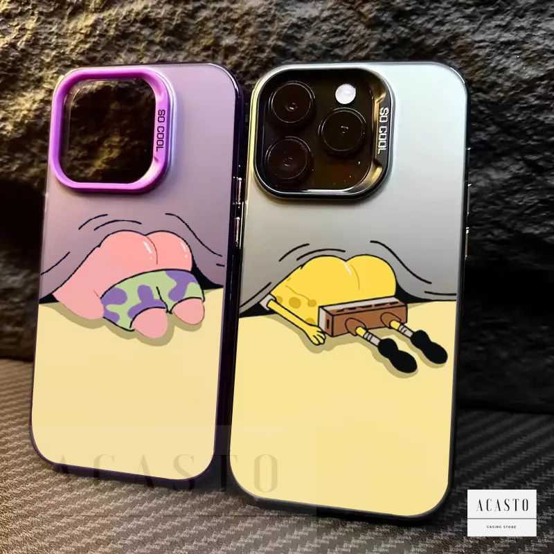 AC143 SOFTCASE SILICONE CASE CASING IMD MACARON HOLOGRAM MOTIF POPULAR SPONGEBOB LUCU FOR OPPO A5S A