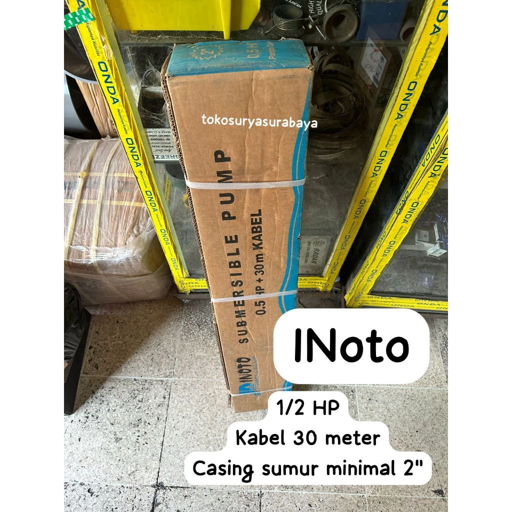 Pompa Submersible INOTO 2in 0,5HP + kabel 30m / Pompa Submersible INOTO Casing Sumur 2 inch - 1/2 HP