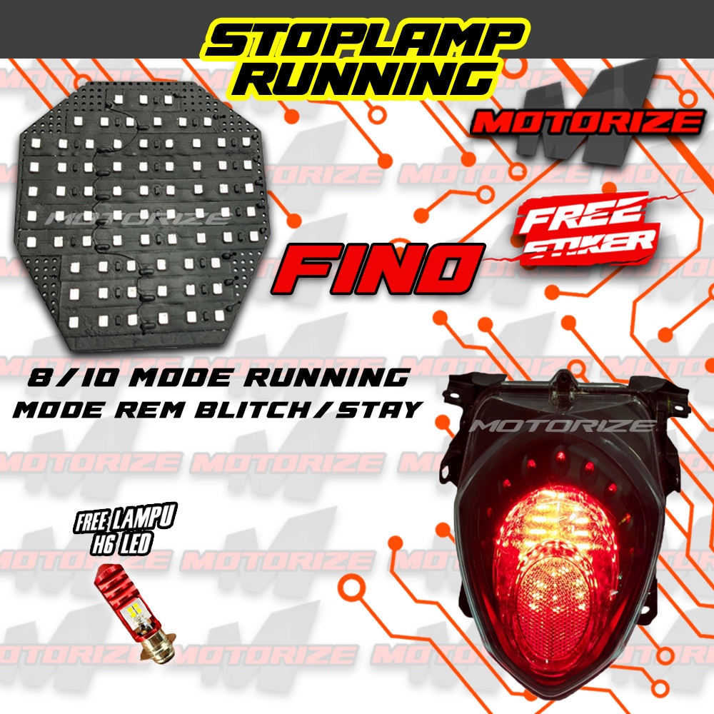 STOPLAMP RUNNING FINO FI 125 LAMPU REM LED RUNNING 8 / 10 MODE AUTO MANUAL LAMPU BELAKANG VARIASI MO