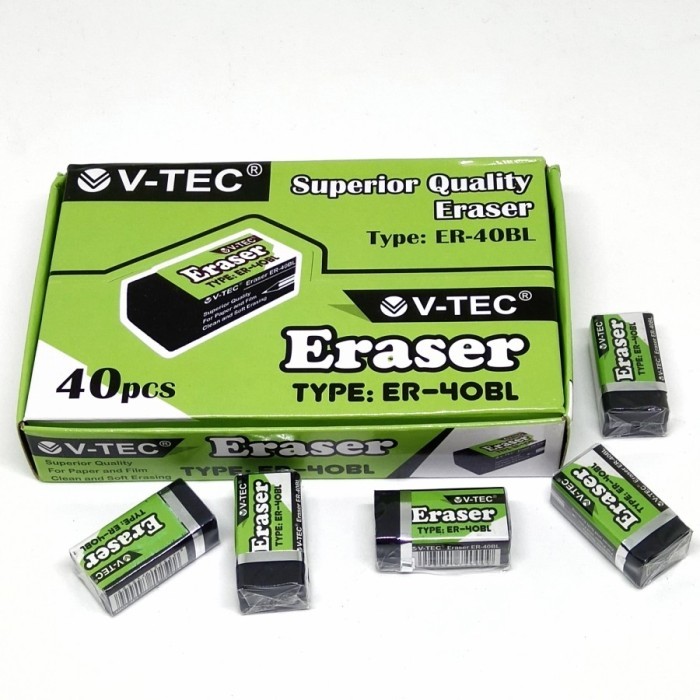 

VTEC ERASER ER-40BL 1 Paket isi 40 Pcs / Penghapus pensil