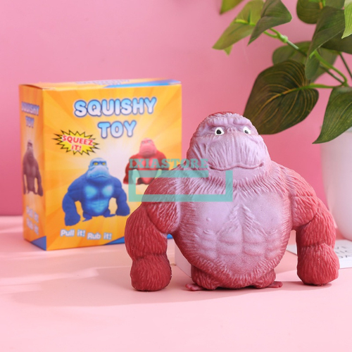 Mainan Squishy Gorila Orang Utan Boneka Karet Karakter Hewan Mainan Anak Remas Pencet Tangan Anti St