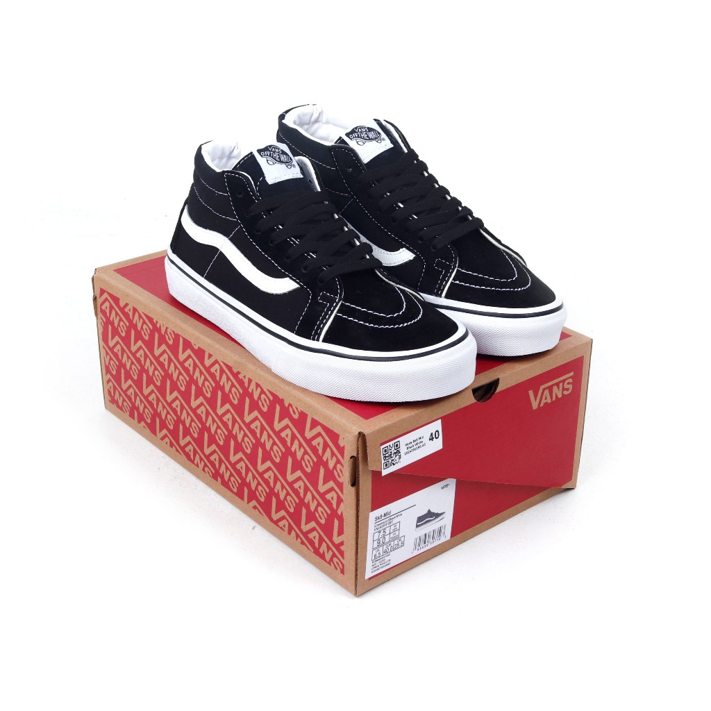 (SLPRDS) Sepatu Vans Sk8 Mid Black White