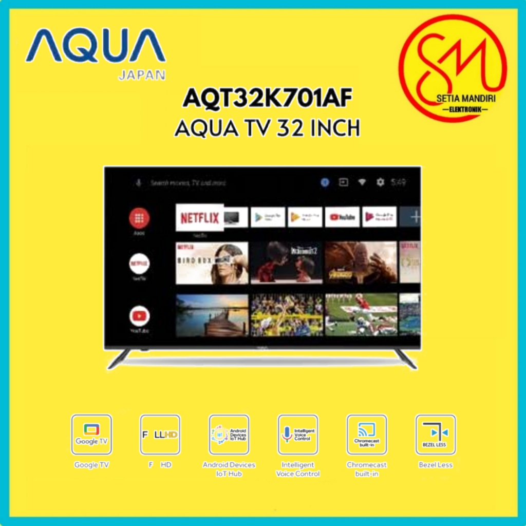 LED AQUA 32 inch AQT-32K701AF SMART TV GOOGLE TV Full HD