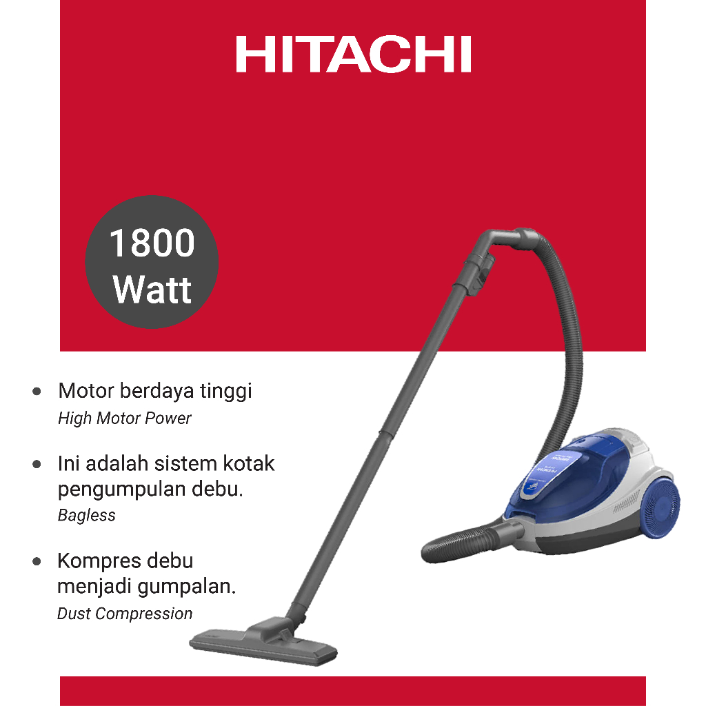 HITACHI Vacuum Cleaner Red/Blue CV-SF18