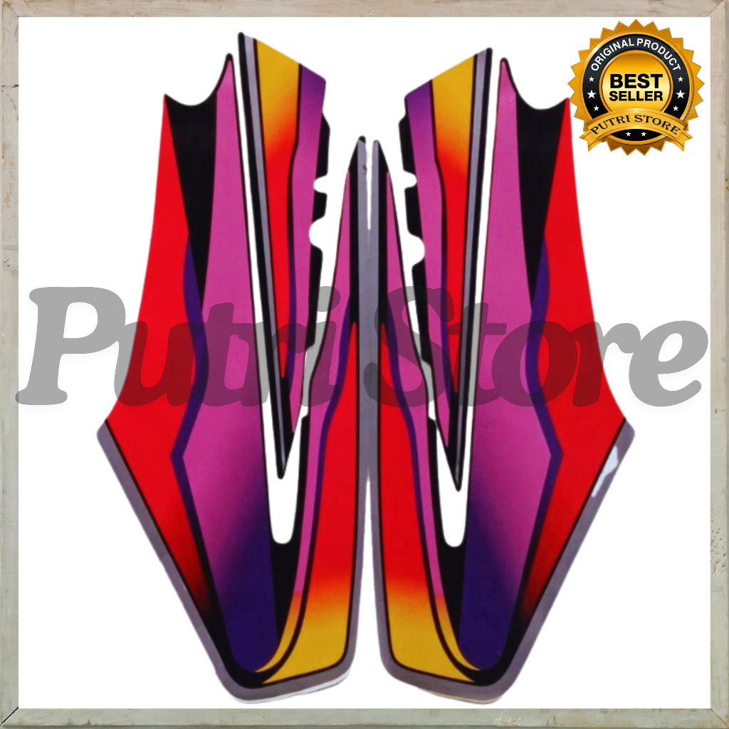 Stiker Striping  Yamaha RX KING 1999 Merah Ungu List Body Motor Rx King 1999