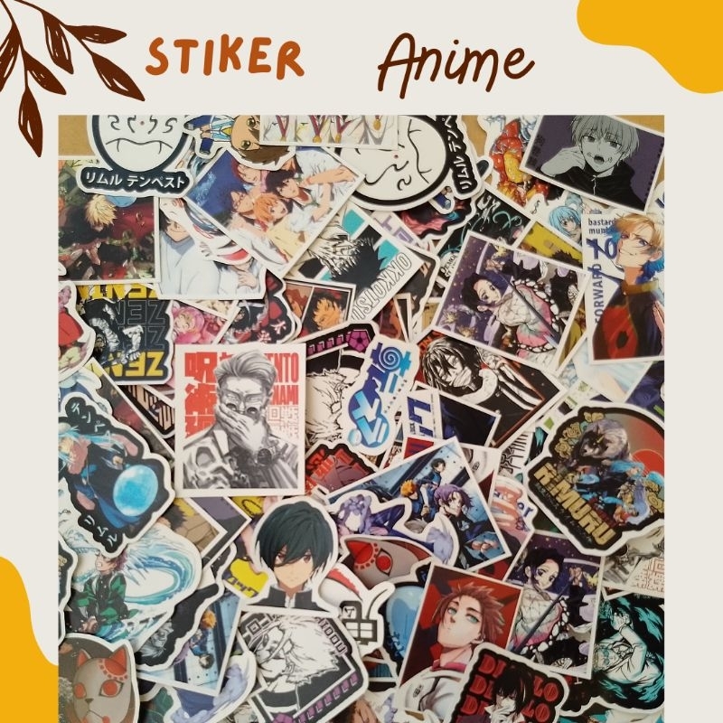 Sticker Anime Waterproof A4 Haikyuu Jujutsu Kaisen Demon Slayer Chainsaw Man Black Clover Kimetsu no